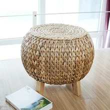 Соломенная ткацкая текстура для глаз, ручная работа, плетеная солома, плетеный стул из ротанга, сельская оригинальность, табурет для ног