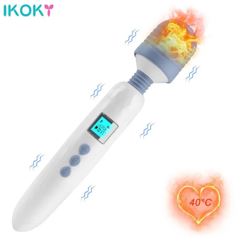 IKOKY 36 Скорость ЖК-дисплей AV палочка вибратор для женской мастурбации массажер с