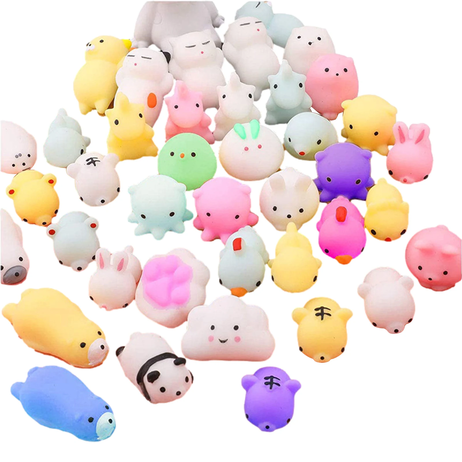 LSYYSL XKL1 Lot de 12 jouets à presser pour animaux avec 1 sac cordon  serrage, mini Kawaii soulager le stress, la main, cadeaux d'anniversaire  garçons