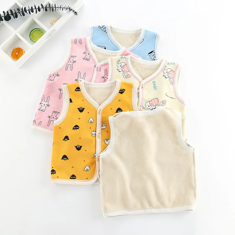 

2009 New Autumn and Winter Babies Plus Velvet, Children's Shoulder Baby Warm Underwear vest