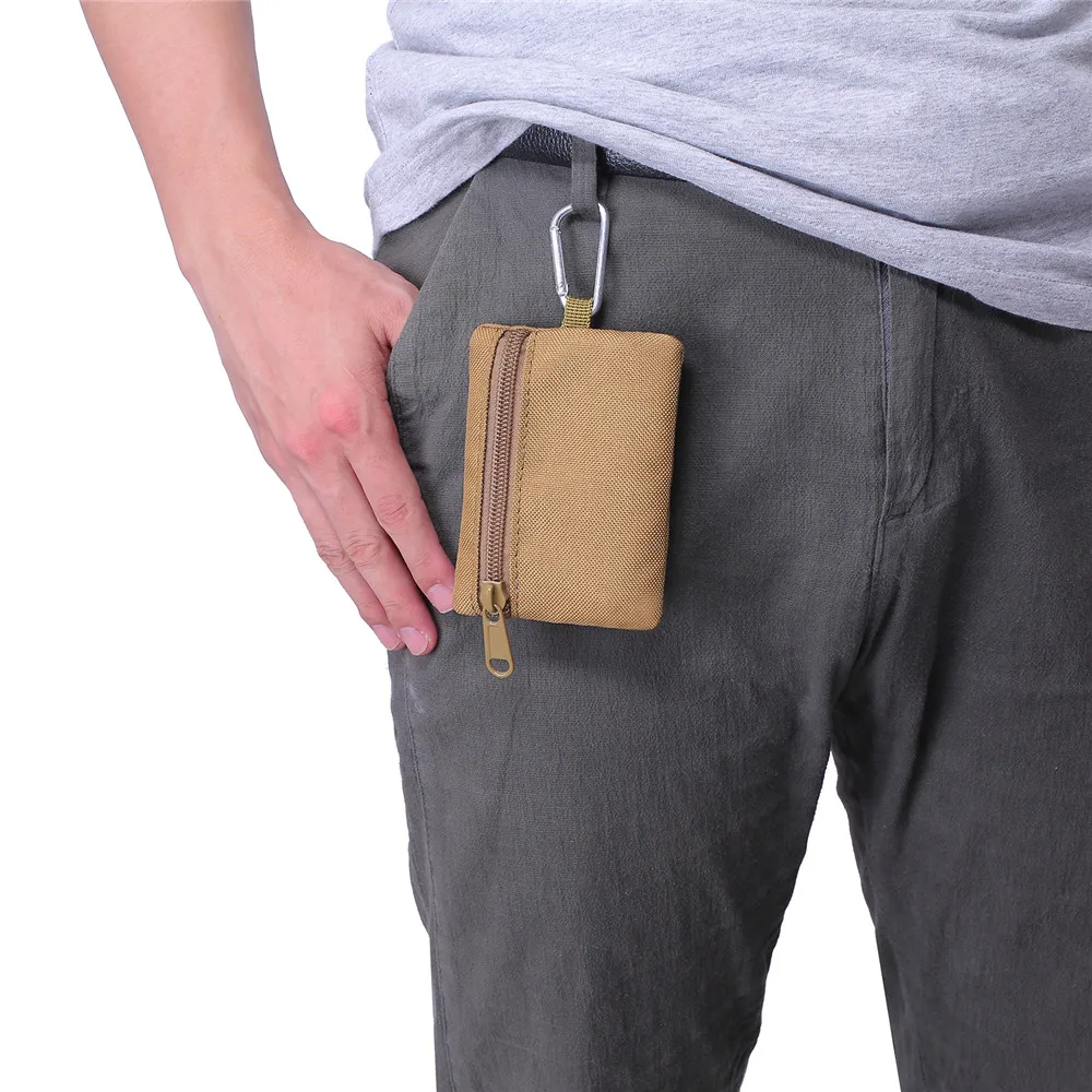 Portafoglio tattico portachiavi portatile portamonete per sport all'aria aperta borsa da caccia borsa da uomo con cerniera borsa multifunzionale