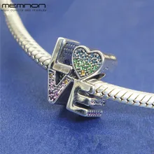 Новые Разноцветные Подвески в виде сердечек из стерлингового серебра 925 пробы, подходят для браслетов из бусин, ожерелья DIY для женщин Memnon, хорошее ювелирное изделие BE568