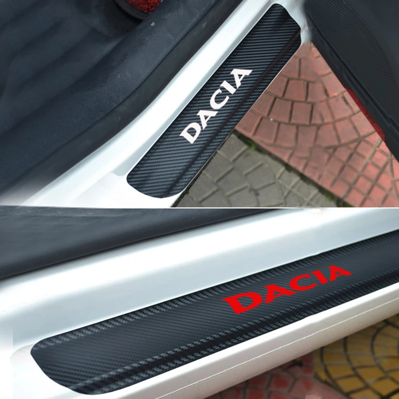 Виниловая наклейка на машину из углеродного волокна, Защитная Наклейка на порог, аксессуары для автомобиля Dacia Duster Logan Sandero Lodgy Dokker