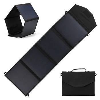 

40W Portable Solar Charger Water Repellent Sun Power Charger 5V/2A USB Port and DC18V Port Portable Solar Panel for Cell Phone