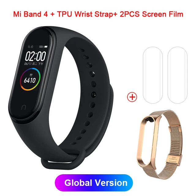 Xiaomi mi-браслет 4 mi Band 3 цвета экран Смарт-Браслет фитнес-трекер пульсометр Bluetooth водонепроницаемый спортивный умный Браслет - Цвет: Milanes Global 6