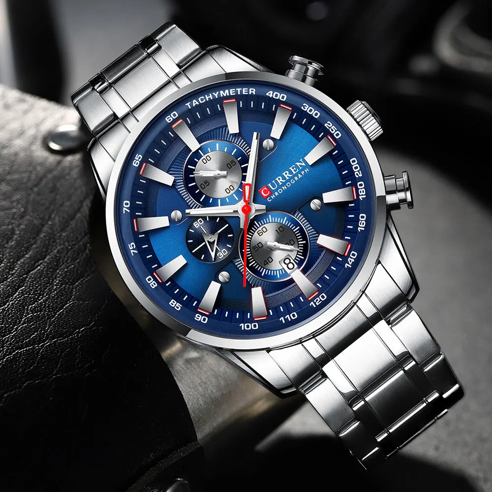 Новые часы для мужчин Топ люксовый бренд CURREN кварцевые мужские часы спортивные водонепроницаемые наручные часы Хронограф Дата Relogio Masculino