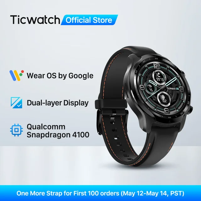 TicWatch Pro 3 GPS Wear OS Smartwatch Men's Sports Watch Dual-layer Display Snapdragon Wear 4100 8GB ROM 3~45 Days Battery Life 1
