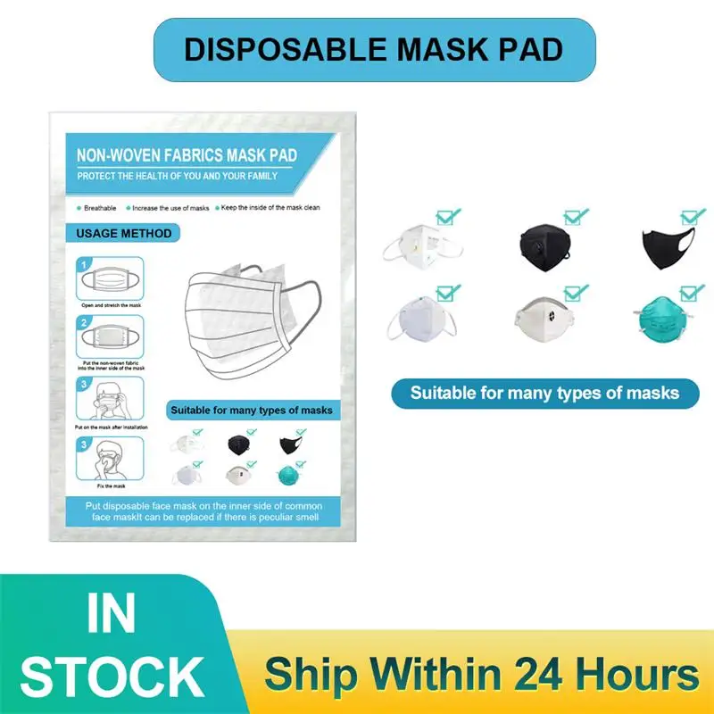 

100Pcs Medical Non-woven Disposable Mask Gasket Filter Medical Mask Replacement Gasket Isolation Bacteria Virus Disposable