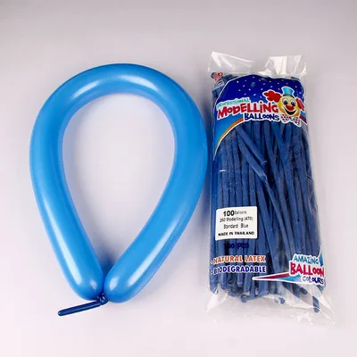 deep blue 100 шт. Волшебные Длинные Воздушные шары металлик длинный полосатый баллон блестящий хромированный завязывание твист латексный шар День рождения Свадебные украшения - Цвет: deep blue
