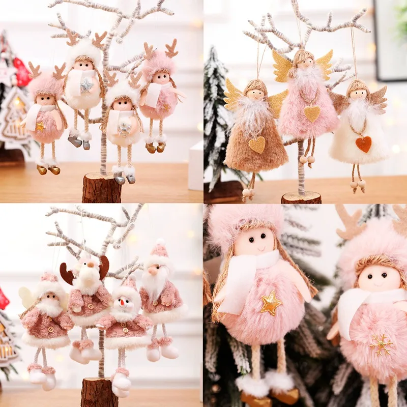 Рождественская Кукла-ангел, Плюшевые Рождественские елочные украшения, рождественские украшения для дома, рождественские подарки, новогодние