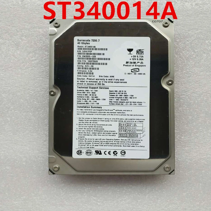 Оригинальный Новый HDD для Seagate 40 ГБ 3 5 дюйма IDE 2 Мб 7200 об/мин внутреннего