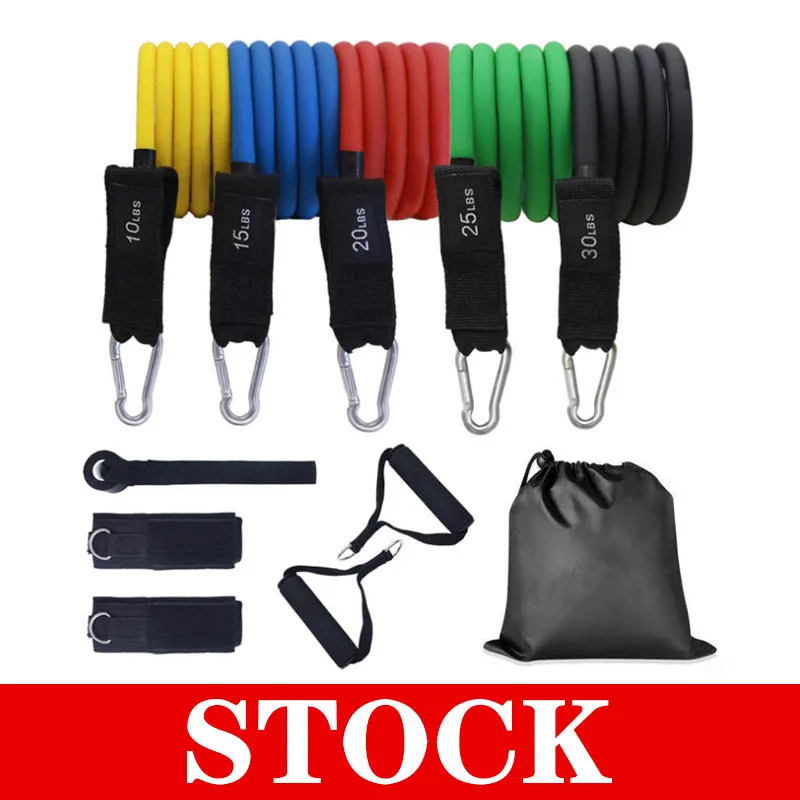 Resistance Bands Fitness Workout Set Handles Pull Up Elastic Band