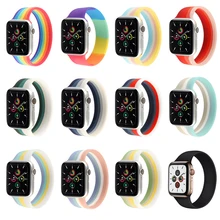 Adequado para apple watch 6 se 5 4 3 2 único laço elástico arco-íris silicone cinta para iwatch 38mm 42mm 40mm 44mm pulseira esportiva
