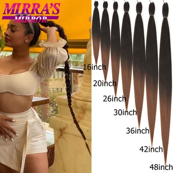 Synthetic Easy Braiding Hair Pre Stretched Ombre Crochet Braids Hair Extension Long Yaki Straight Jumbo Braid 16/30/36/42/48inch 1