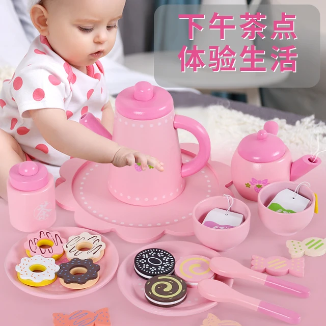 Théière en bois pour enfants, Simulation de l'après-midi, service à thé,  maison de jeu, jouet pour filles de 3 à 6 ans, anniversaire - AliExpress