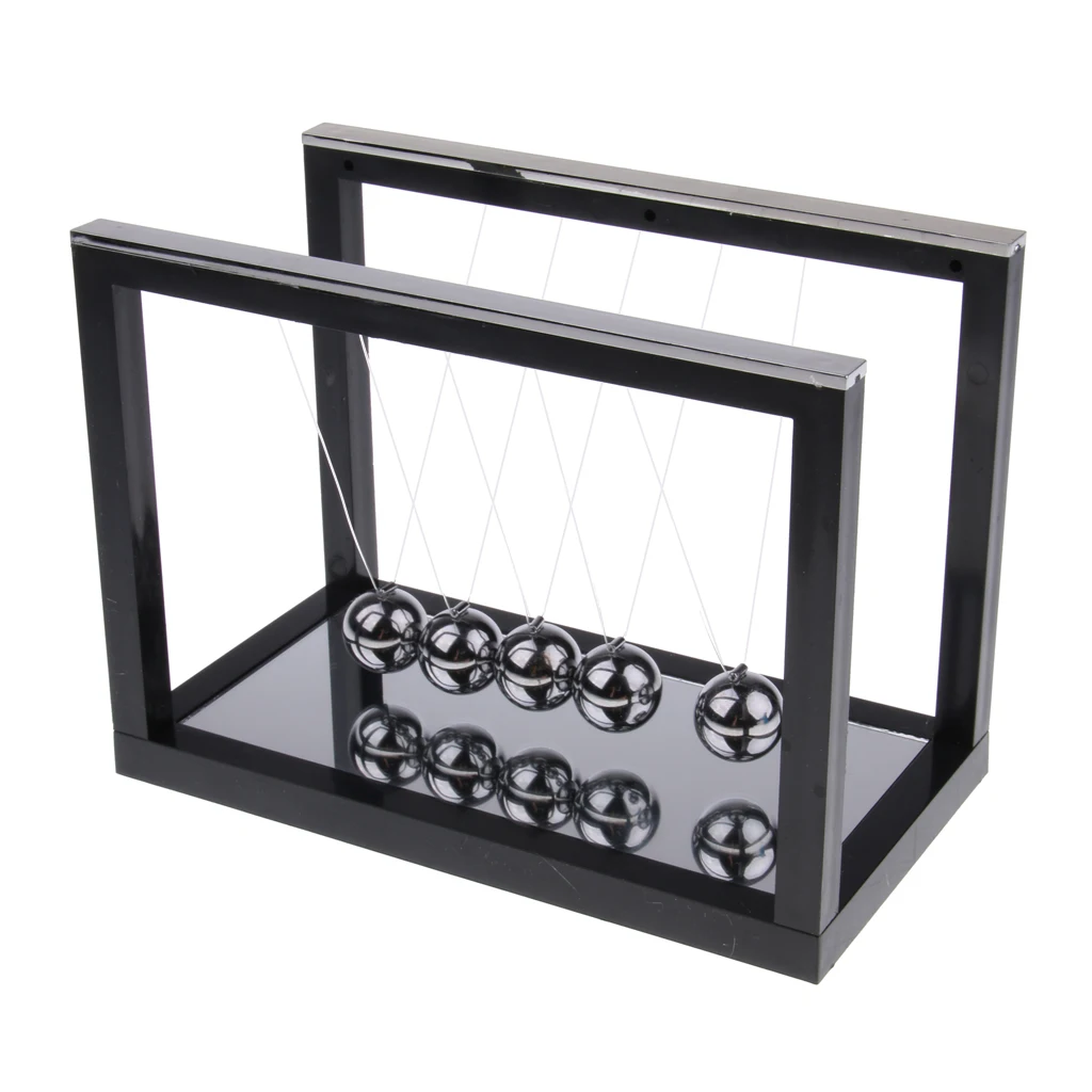 Newton's Cradle Newtons Pendulum Balance Balls Pendulum Physics Science Toy Teaching Aids Office Desk Decor Mirror Base