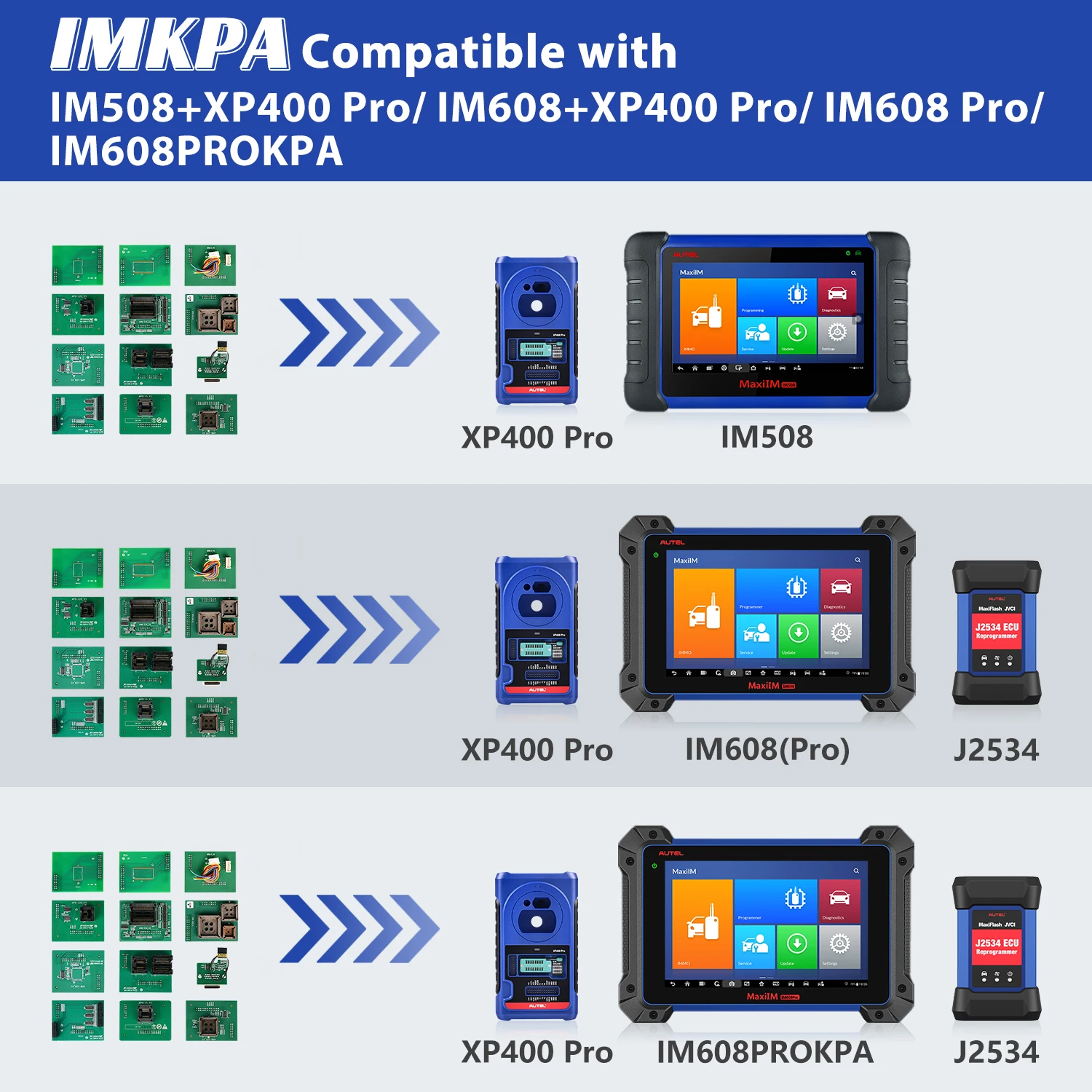 - Autel IMKPA Is A Key Programming Adapter Kit Compatible With The IM608 And IM508 With XP400Pro