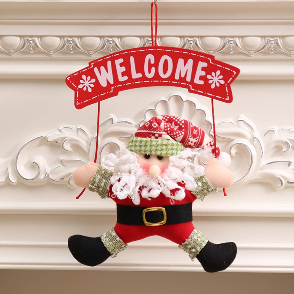 1Pcs Santa Claus Door Hanging Christmas Tree christmas decorations for home outdoor Non-woven Hanging Pendant Ornament Gifts