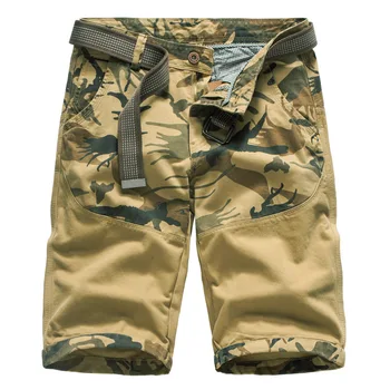 

New men's large size tooling military camouflage shorts color insert casual beach pants five-point shorts army green
