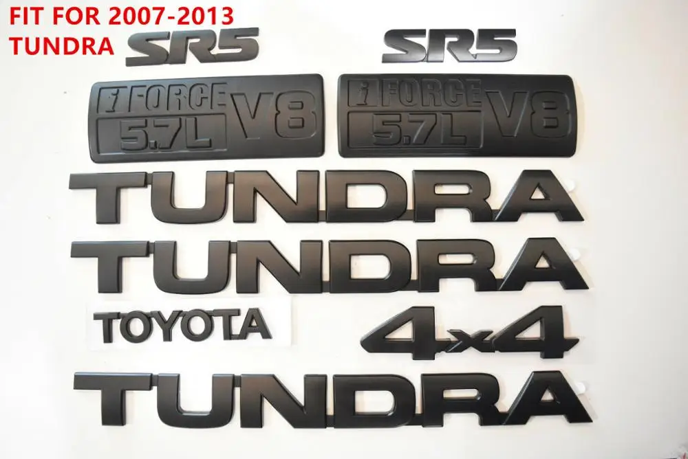 Для 2007 2013 Tundra матовый черный эмблема значки багажника 9 шт комплект|Эмблемы| |