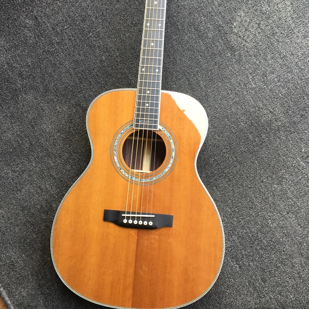 Fishbone binding ebony гриф 00042 Акустическая гитара 000 42 Электрогитара solid cedar OOO body