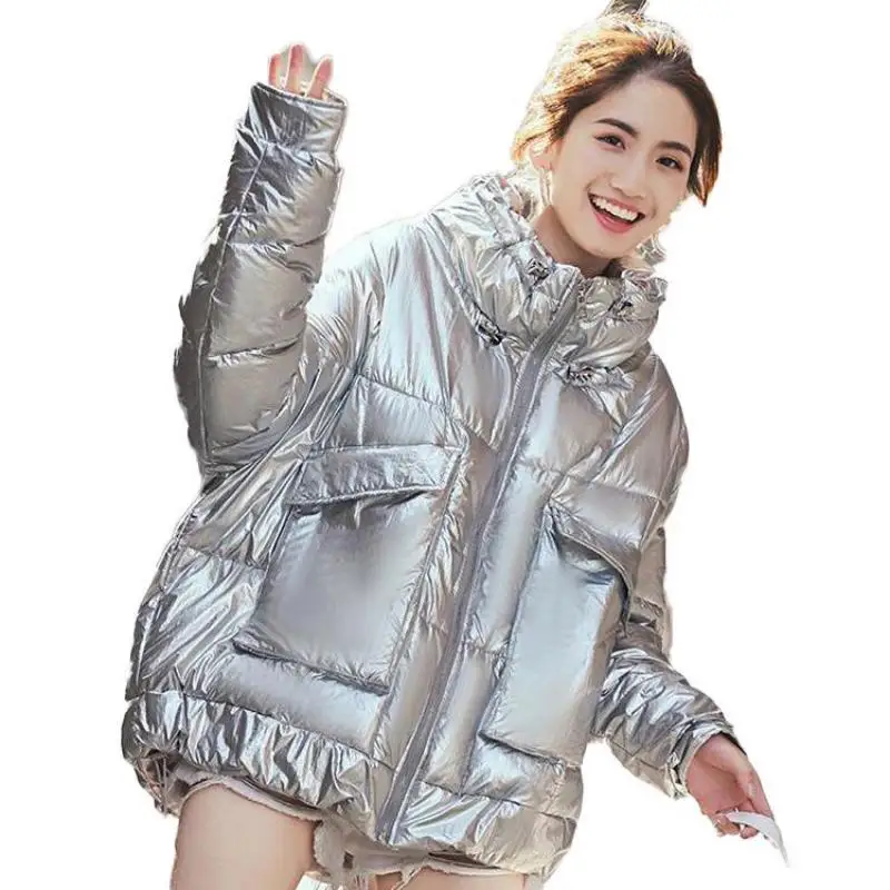 

2019 Winter Jacket Women White Coats Short Parka Loose Long Sleeve Outerwear Famale Warm Fashion Korean Abrigos Mujer