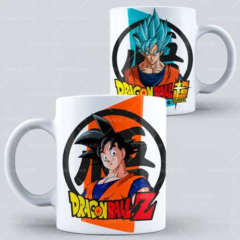 

Anime Dragon Ball Z SonGoku Fighers Super Saiyan White Mugs Tea Milk Coffee Cups Office Water Cup Plastic Juice Glass Home Break