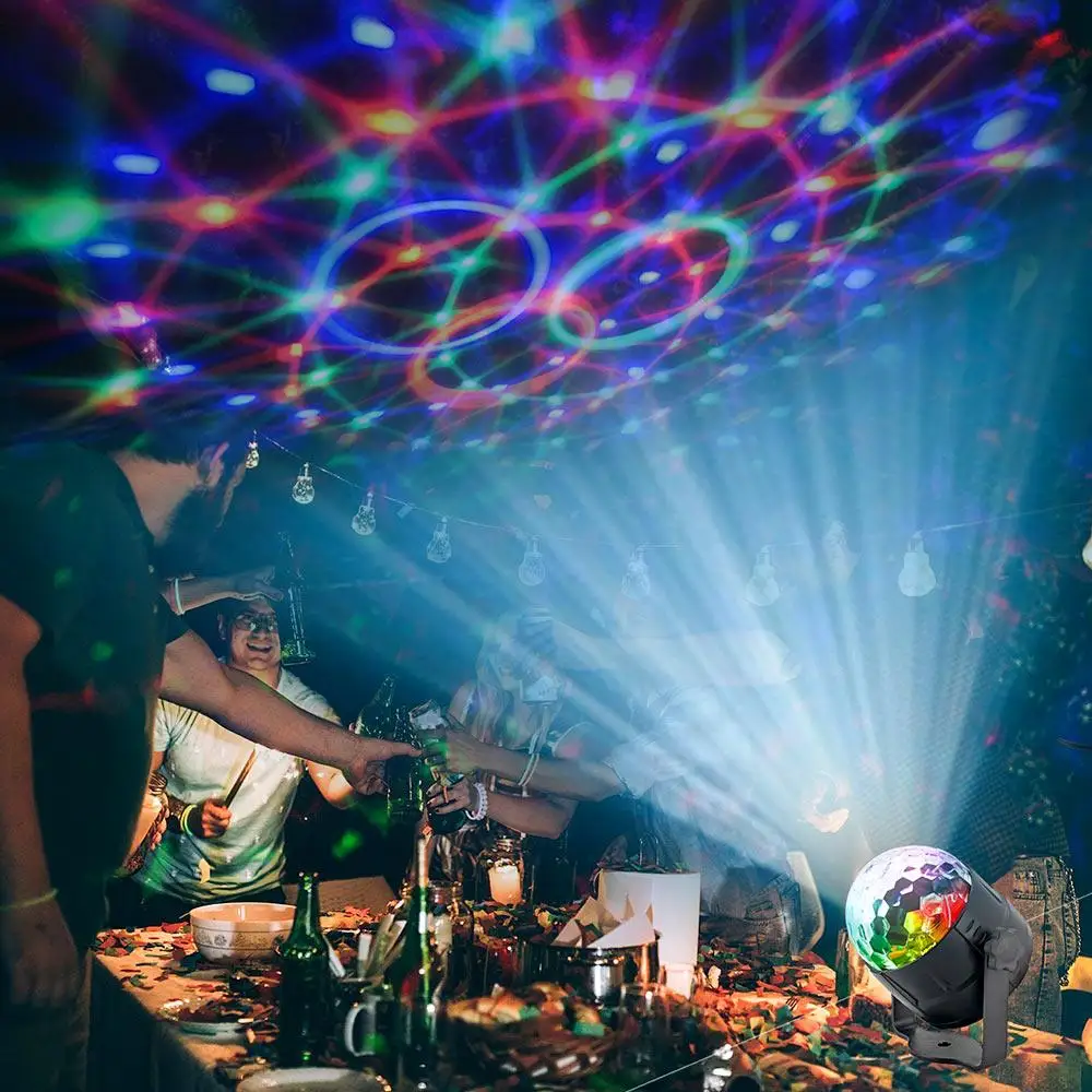 

LED Disco Ball with Remote Control Christmas Decor Sound Activated Bulb Birthday USB Disco Light Luminous 15Colors