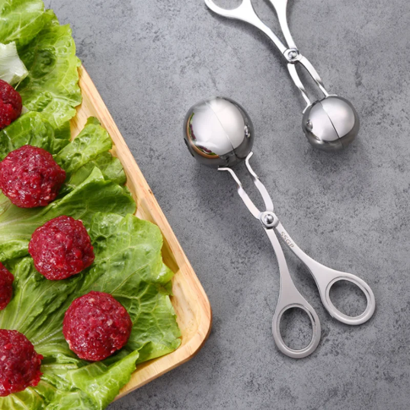 Kitchen Meatball Maker Stainless Steel Ball Making Mold Tool Clip Fish Rice Convenient