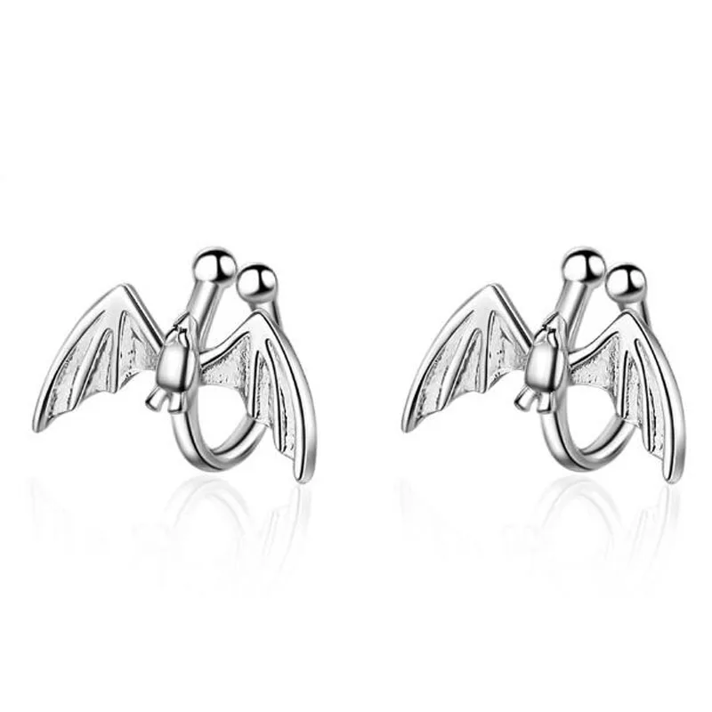 

New 925 Silver Personality Creative Bat fairy Ear Clip