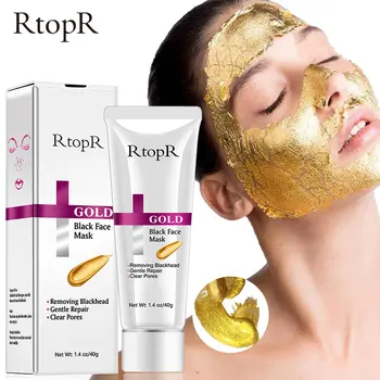 

RtopR New Gold Remove Blackhead Mask Face Pore Peeling Acne Treatment Nose Deep Cleansing Face Whitening Hydrating Golden mud