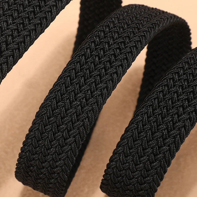 Cinturón De Lona Ajustable Para Hombre Y Mujer con hebilla de metal negro MIJIU Cinturón Ocasional 