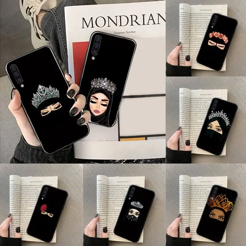 Арабский чехол для телефона Hijab Girl Queen Crown Samsung Galaxy M10 20 30 A 40 50 70 71 6S A2 A6 A9 2018 J7 CORE PLUS STAR