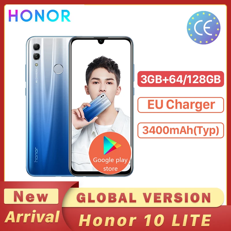 Huawei Honor 10 Lite 3 Гб оперативной памяти 32 встроенной памяти/128 ГБ глобальная VersionAndroid 9 0