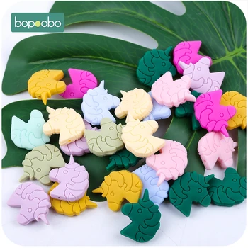 

Bopoobo Kids Silicone Beads 50pc BPA Free Baby Teether Silicone Beads Baby Teether Silicone Unicorn Head 20pc Silicone Teether