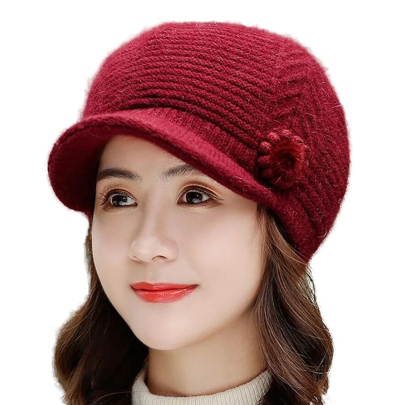 BINGYUANHAOXUAN новинка осенняя женская шапка береты из кроличьего меха с цветами