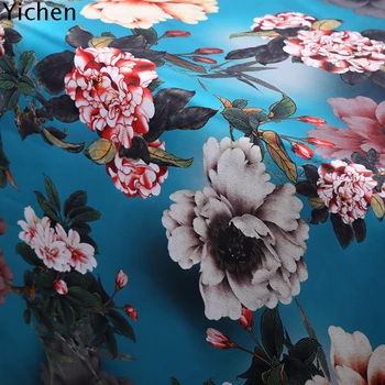 

Peony Real Silk Elastic Satin Material Silk Cheongsam Dress Cloth Mulberry Silk
