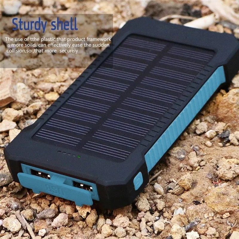 external battery 50000mAh Portable Solar Power Bank Charger Large Capacity 2 USB Outdoor Camping External Battery for Xiaomi Samsung powerbank for phone