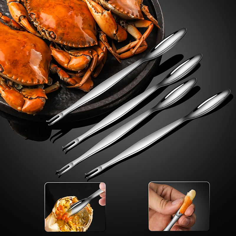Description Picture 6 of itemSuper Quality 1-7Pcs Seafood Tool Sets, 304 Stainless Steel Lobster Crab Crackers Picks Spoons Set, Nut Crackers