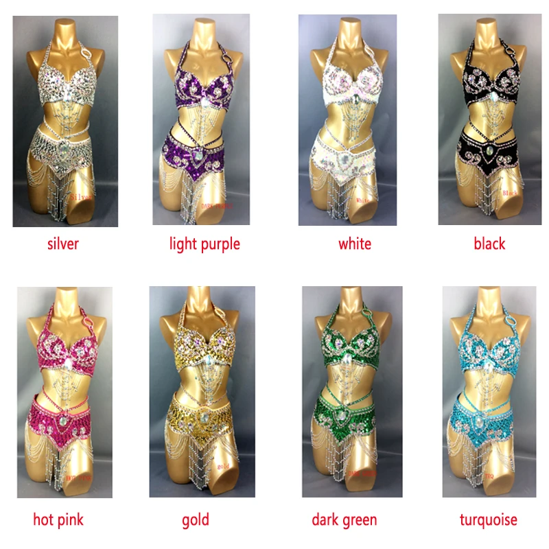 Women belly dancing suite belt+bra samba costumes Sexy stage show dance wear club USA bra hot girl clothing girl dance costume