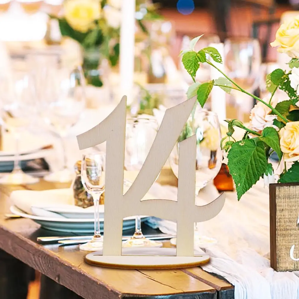 10pcs Wooden Name Place Number Cards Ornament Craft for Wedding Table Home Decor Fine Carton Packaging For Family Or Festivals