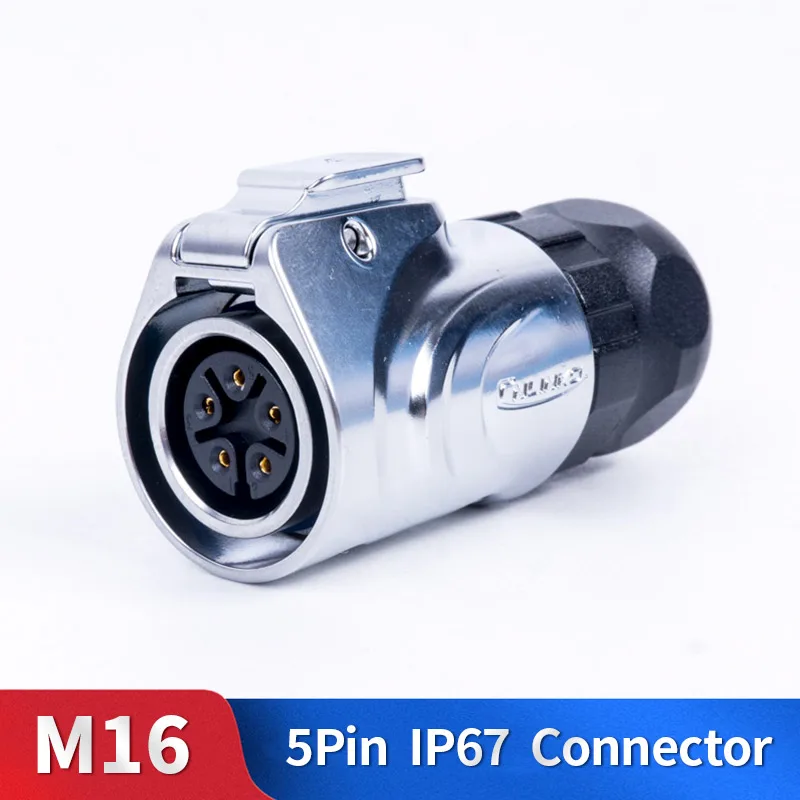 

M16 5 Pin Micro Waterproof Connector Kit Metal Shell Male and Female Industrial Outdoor Lighting Cable Plug and Socket
