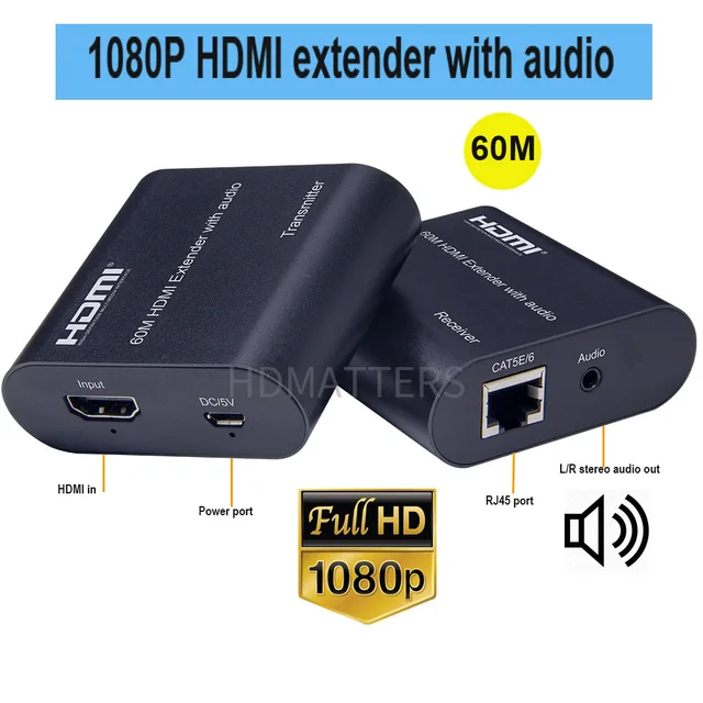 Extensor HDMI RJ45 4K, extensor HDMI cat5 60M 120M, extensor HDMI, Kit de audio sobre ethernet cat6/5e para PS4, apple, TV, PC, portátil, HDTV Extensor HDMI RJ45 4K, extensor HDMI cat5 60M 120M, extensor HDMI, Kit de audio sobre ethernet cat6/5e para PS4, apple, TV, PC, portátil, HDTV