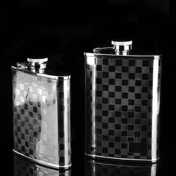 

Lattice Creative 304 Stainless Steel Hip Flask Alcohol Portable Fashion Outdoor Wine Funnel Men Liquor Flagon Hip Flask H7F342