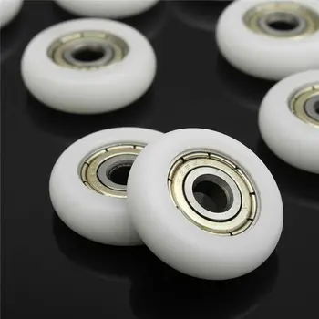 

50pcs Carbon Steel Pulley Wheels Guide Roller Groove Ball Bearing POM White Pulley Wheels Brand New