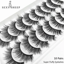 SEXYSHEEP; 10 пар в комплекте; носки для 3D искусственной норковые ресницы натуральные длинные накладные ресницы объем Накладные ресницы макияж расширение ресницы «maquiagem»