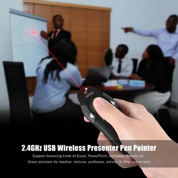 

2.4GHz Wireless USB Powerpoint Presentation PPT Flip Pen Pointer Clicker Presenter with Red Light Remote Control