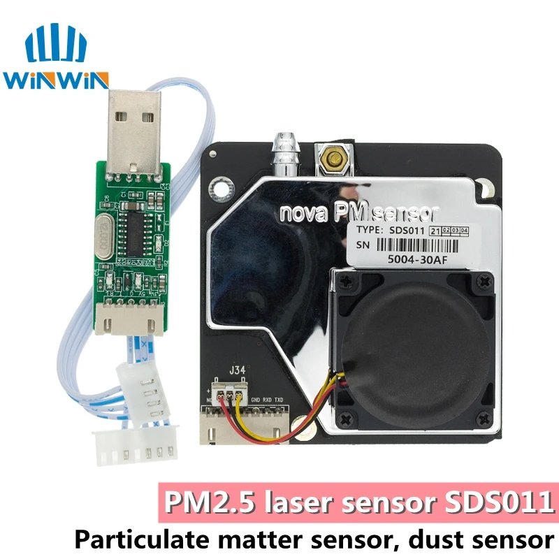 10pcs Nova PM sensor SDS011 High precision laser pm2.5 air quality detection Super dust sensors digital output | Электронные