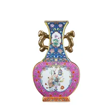 Античный китайский дзиндэжэнь покрытая эмалью Ваза фарфоровая ваза для цветов для домашнего офиса Декор