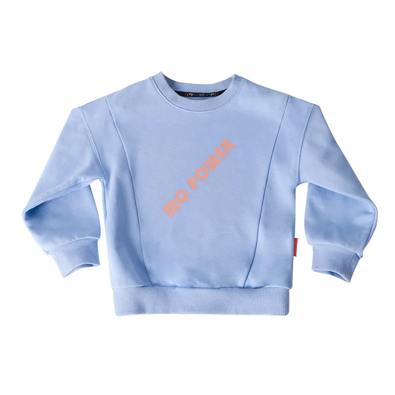 Light blue Детская одежда коллекция года, осенне-зимняя новая Корейская мужская одежда с круглым вырезом и длинными рукавами модная детская одежда топы с длинными рукавами для мальчиков - Цвет: Light blue